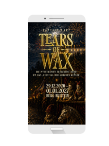 screener-tears-of-wax-smartphone-wallpaper Download Smartphone Wallpaper "TEARS OF WAX", Fantasy-Abenteurer-LARP vom 29.12.2026 – 01.01.2027 auf Burg Bilstein